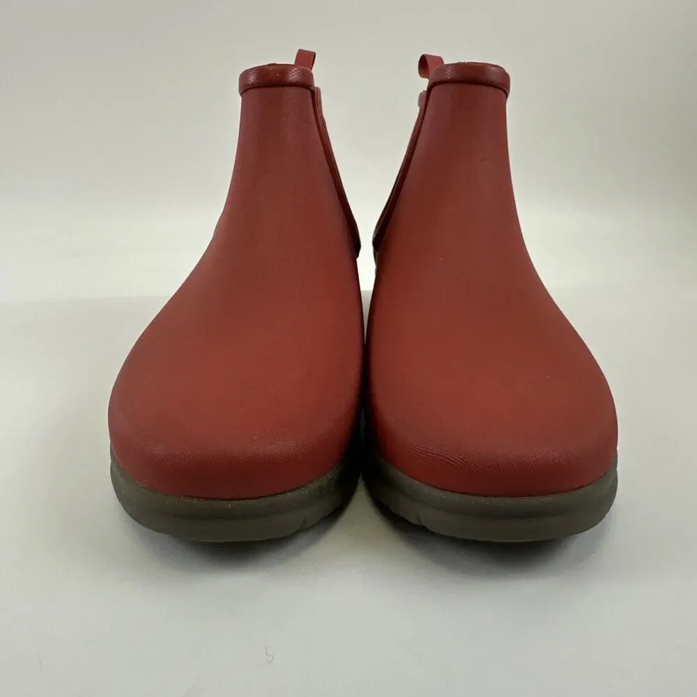 Bogs Sweet Pea Boot Chelsea Ankle Red‎ Rain Waterproof Pull On Active Womens 7